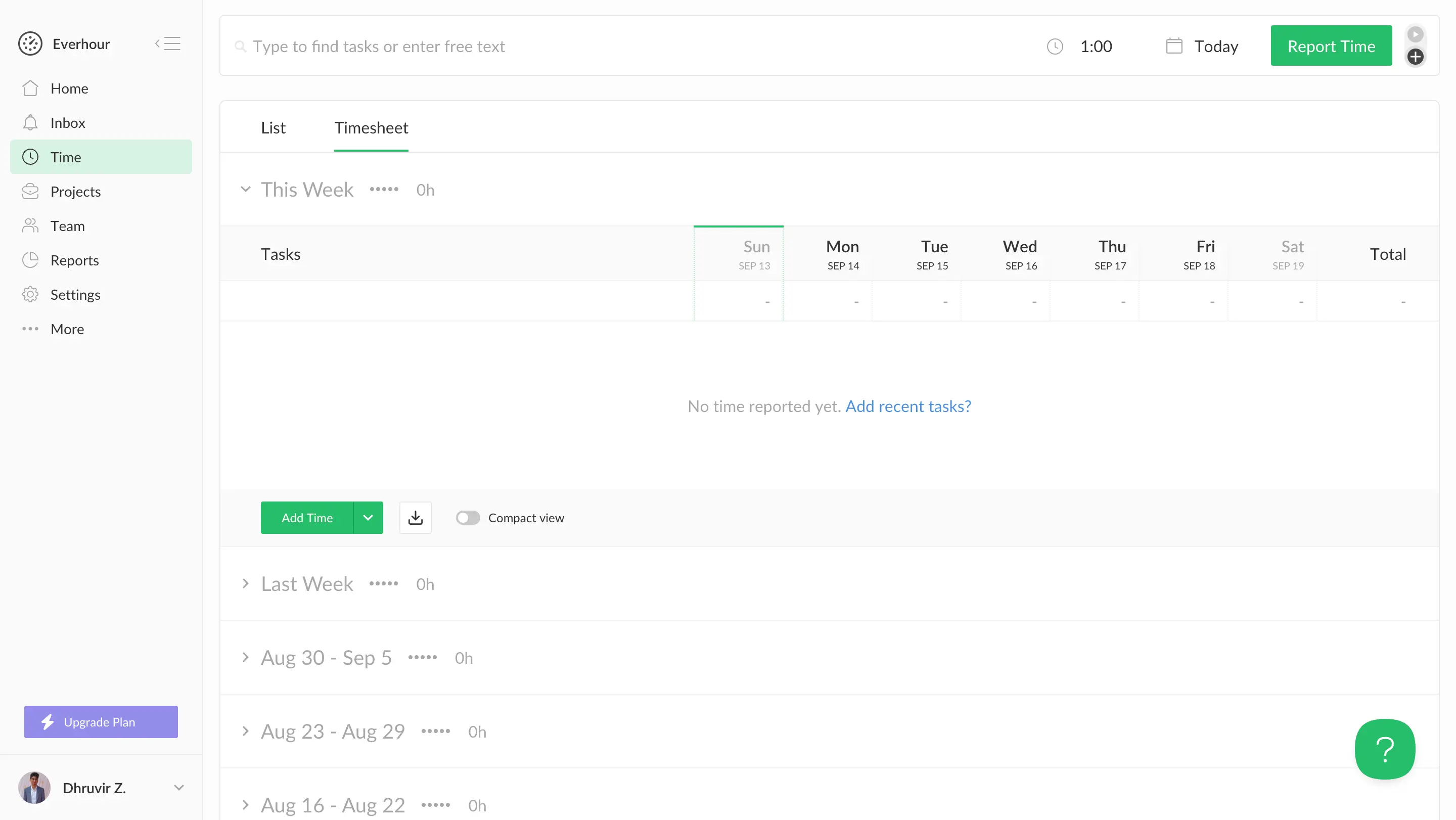 Using Everhour