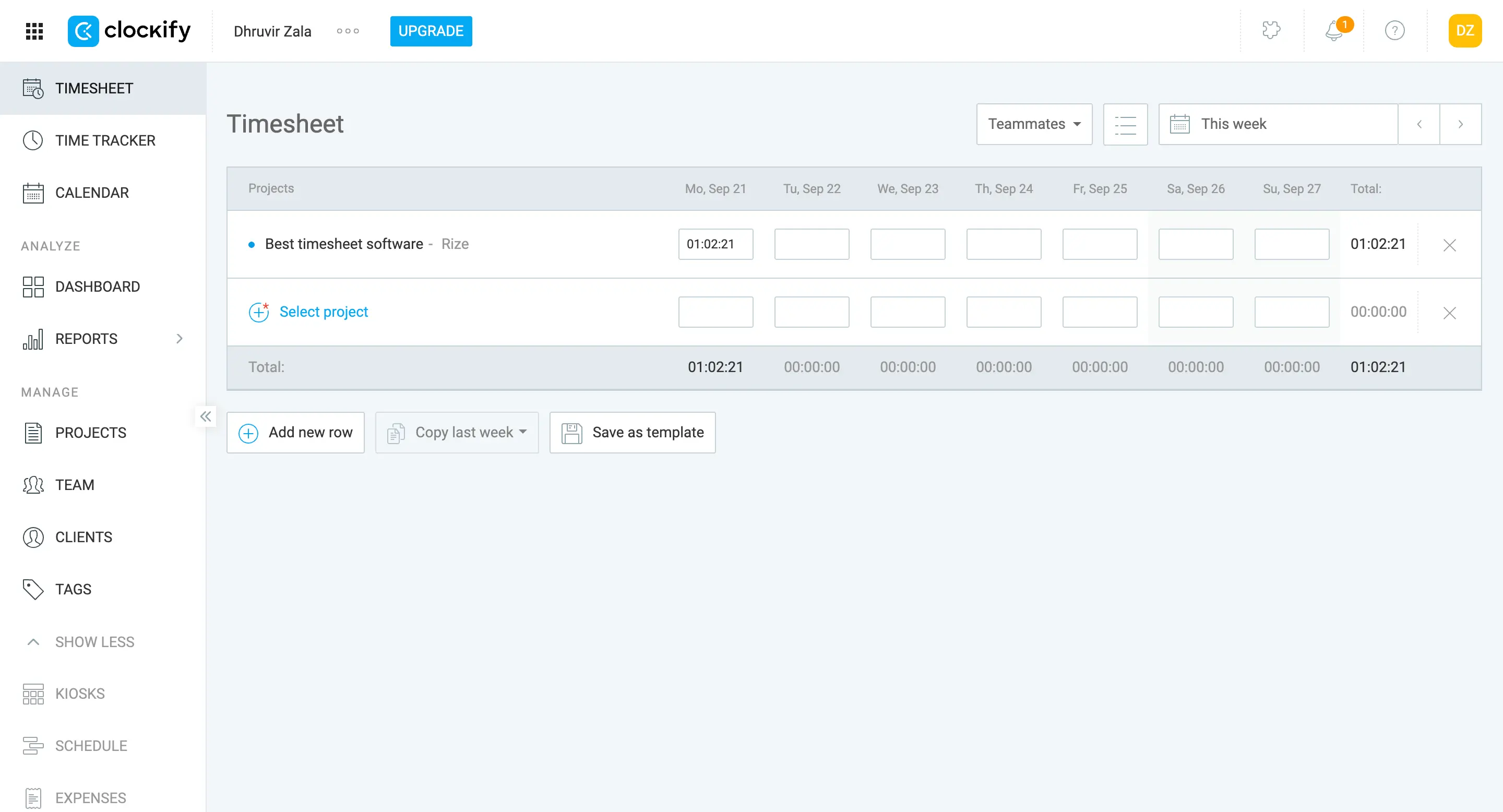 Using Clockify