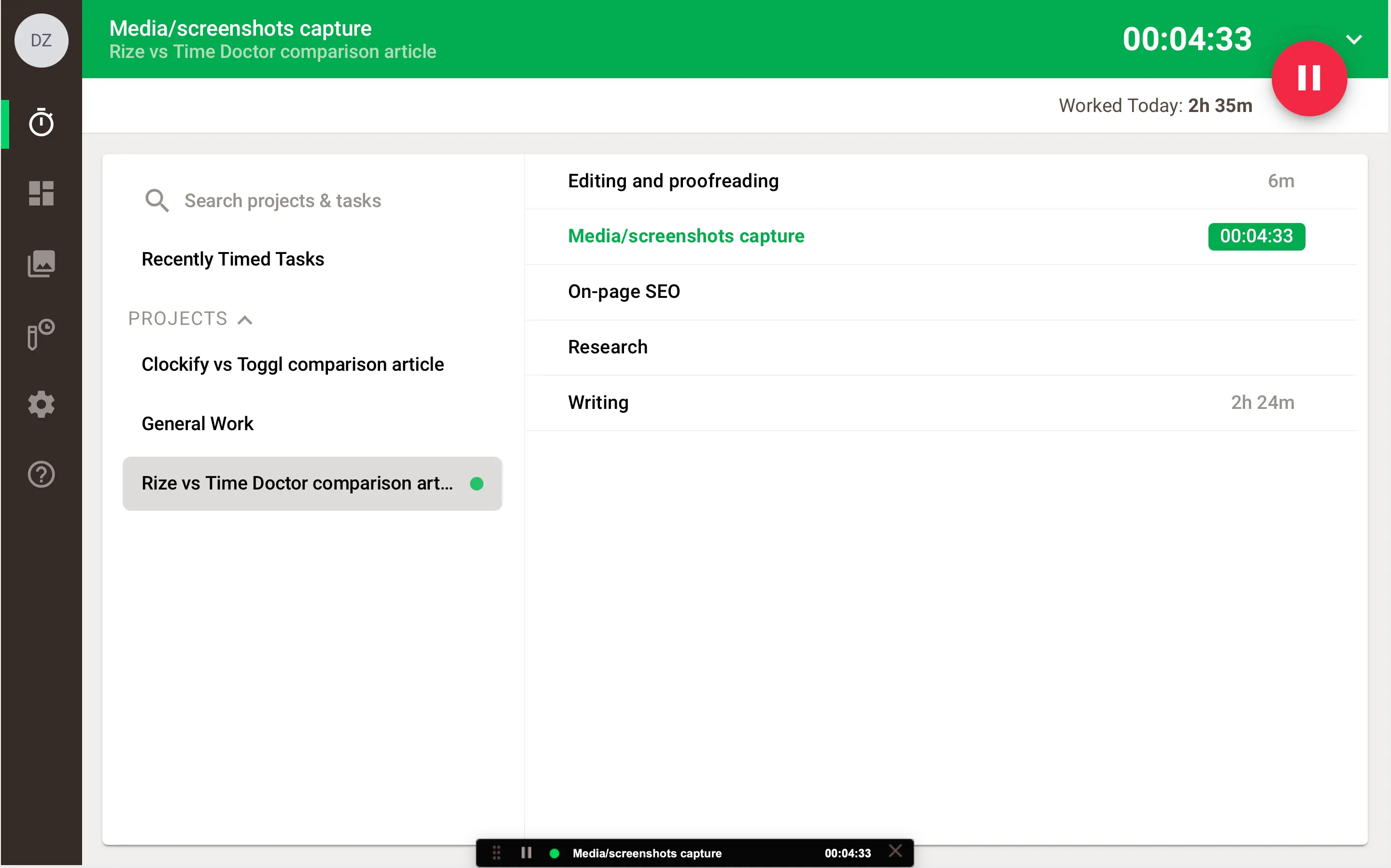 Time Doctor desktop app