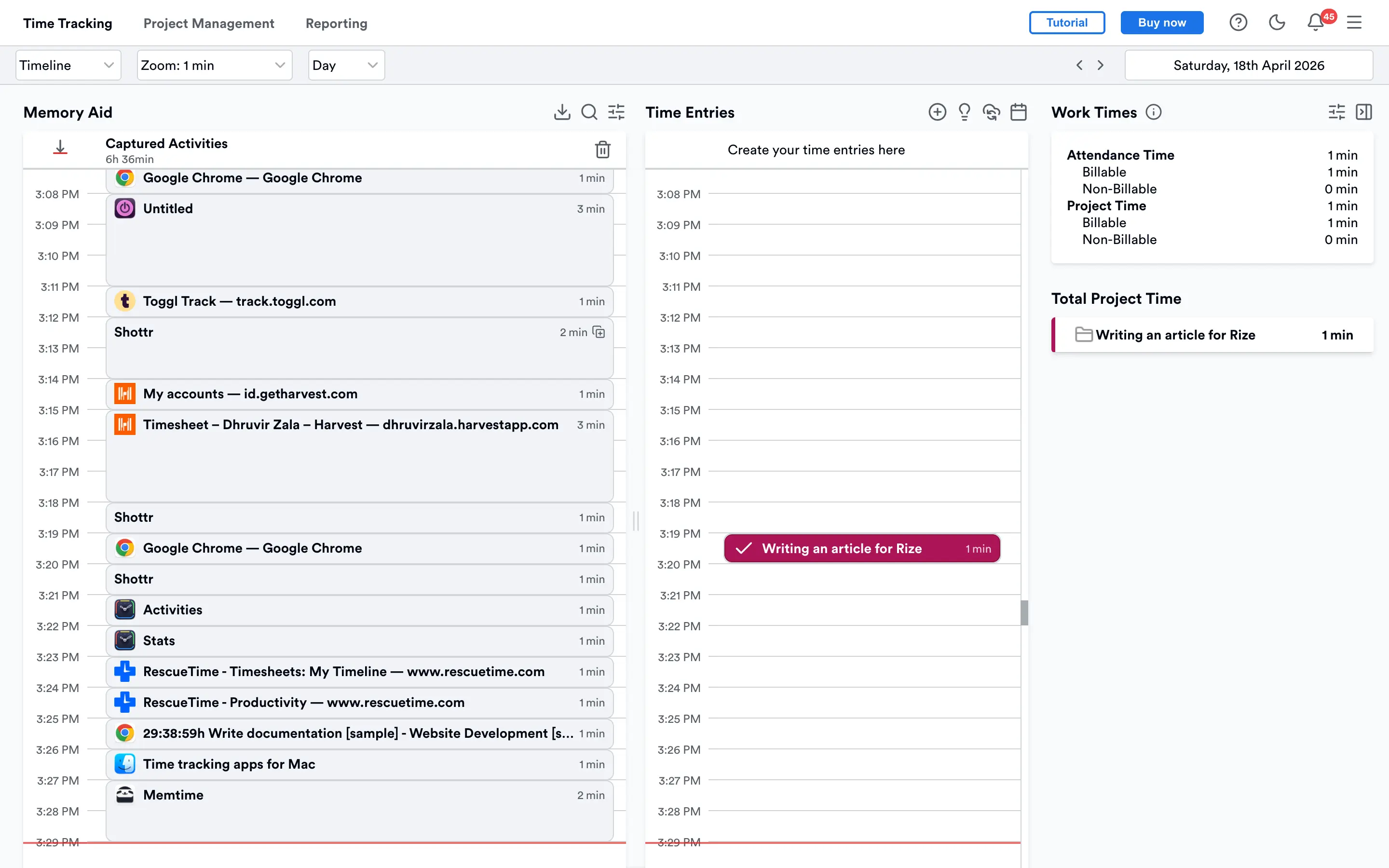 Using Memtime